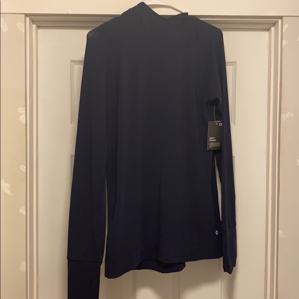 GapFit Breathe Pullover Hoodie, Lg Tall, Navy, NWT
